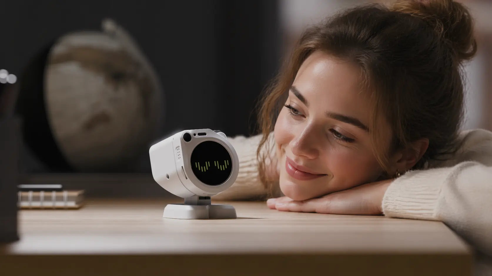 Watcher-Robot reacting during conversation